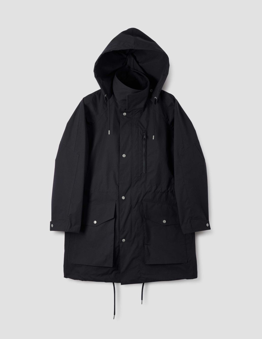 MARGARET HOWELL - Black polyester stand collar parka | MHL. by ...