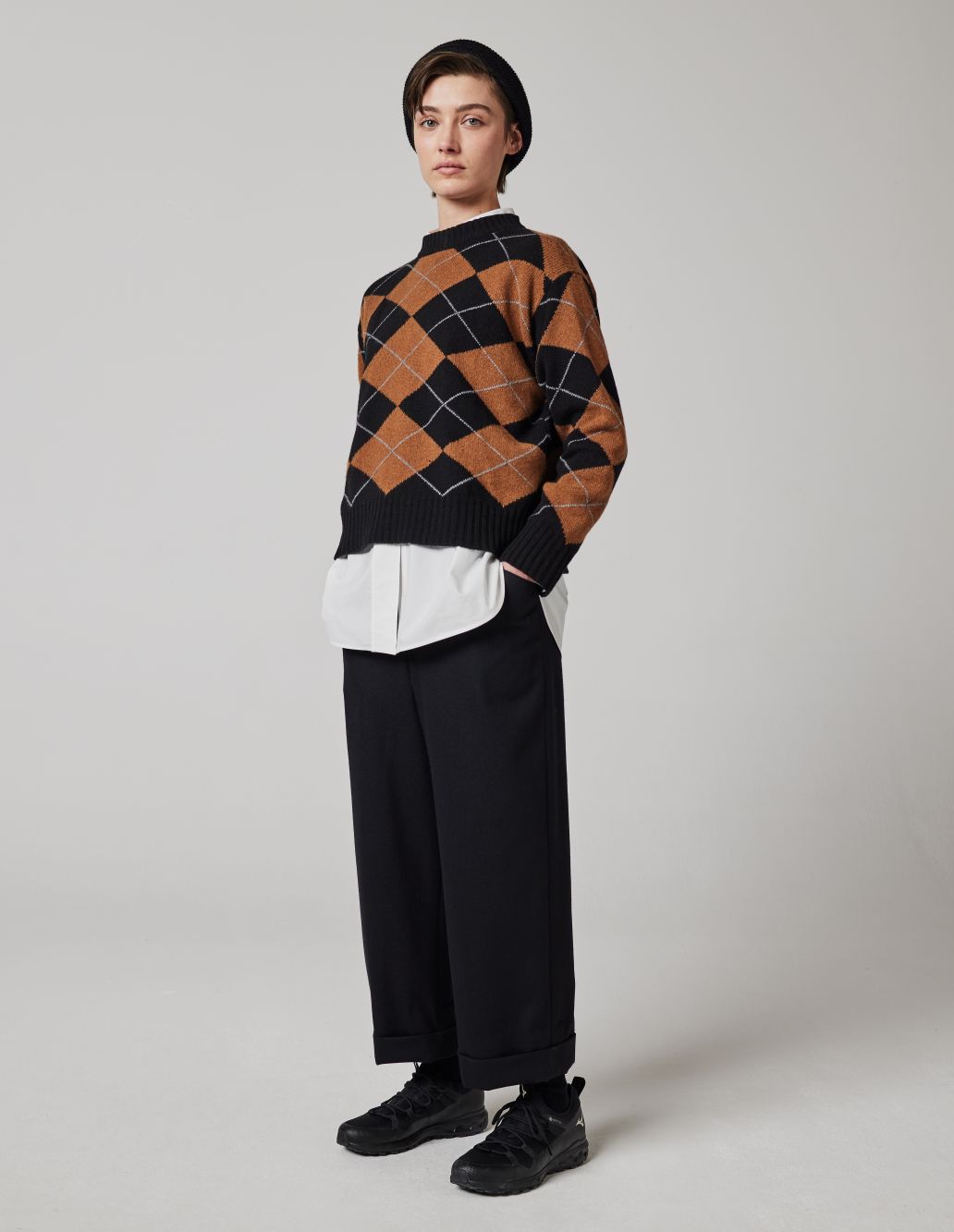 OVERSIZED ARGYLE JUMPER