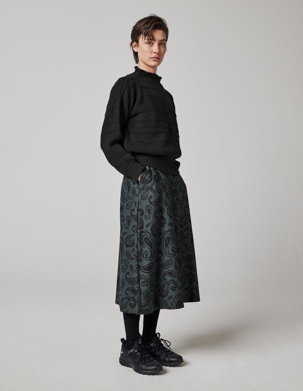 MARGARET HOWELL - Black soft merino cropped Guernsey | Margaret Howell