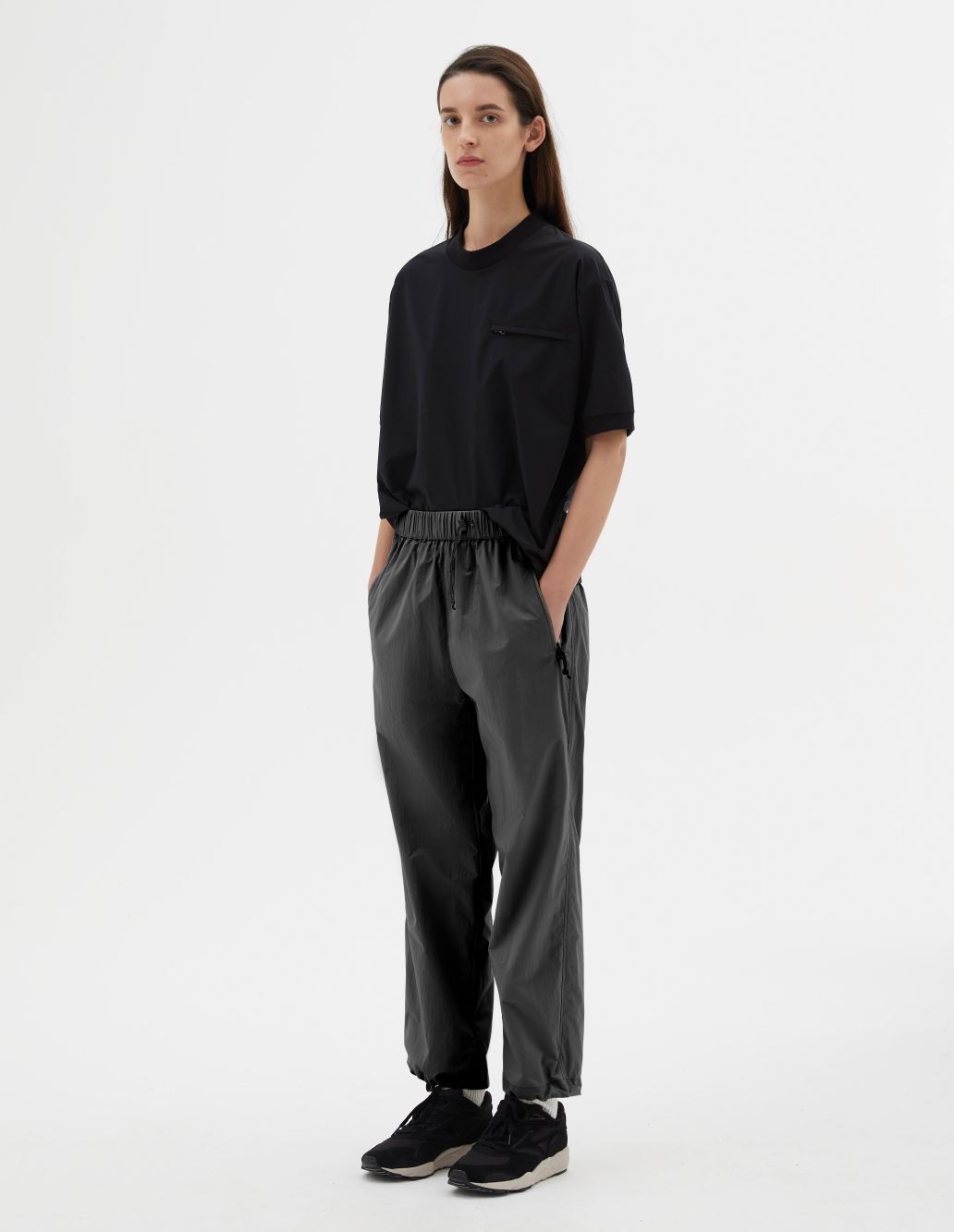 MARGARET HOWELL - Mid grey nylon Mizuno rain trouser | Margaret Howell