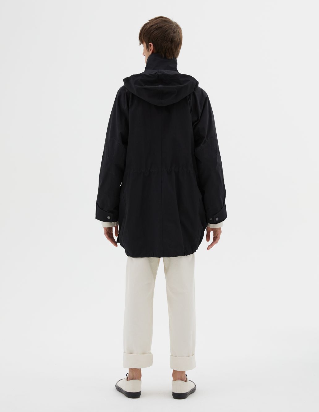 MARGARET HOWELL - Black polyester stand collar parka | MHL. by ...