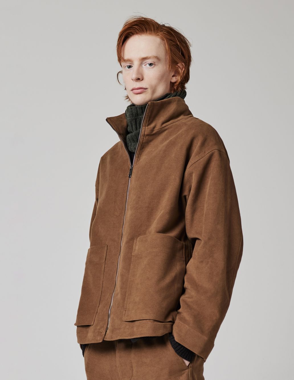 MARGARET HOWELL - Tobacco moleskin zip up jacket | MHL. by