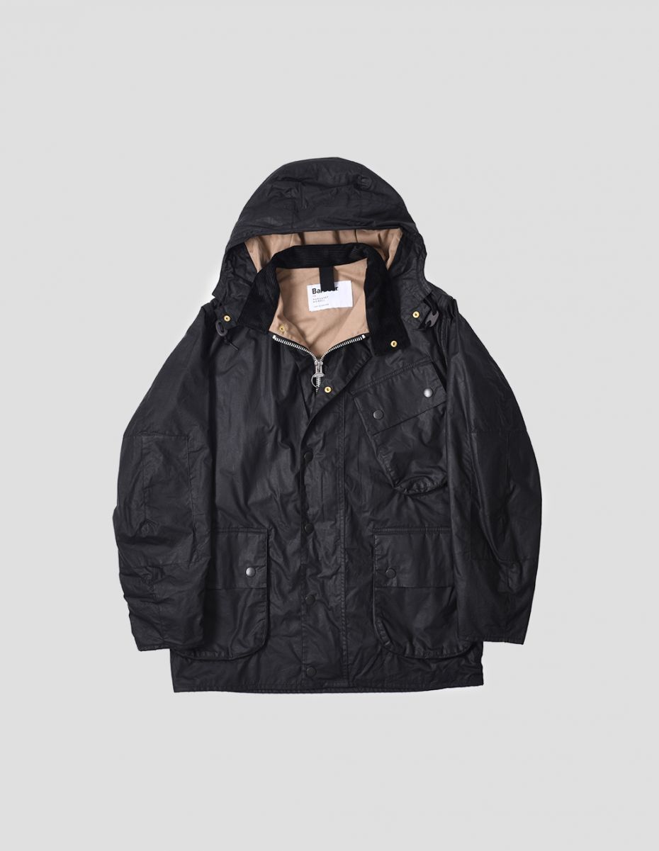 barbour mens hooded wax jacket