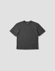 Black cotton linen simple T shirt | MHL. by - MARGARET HOWELL