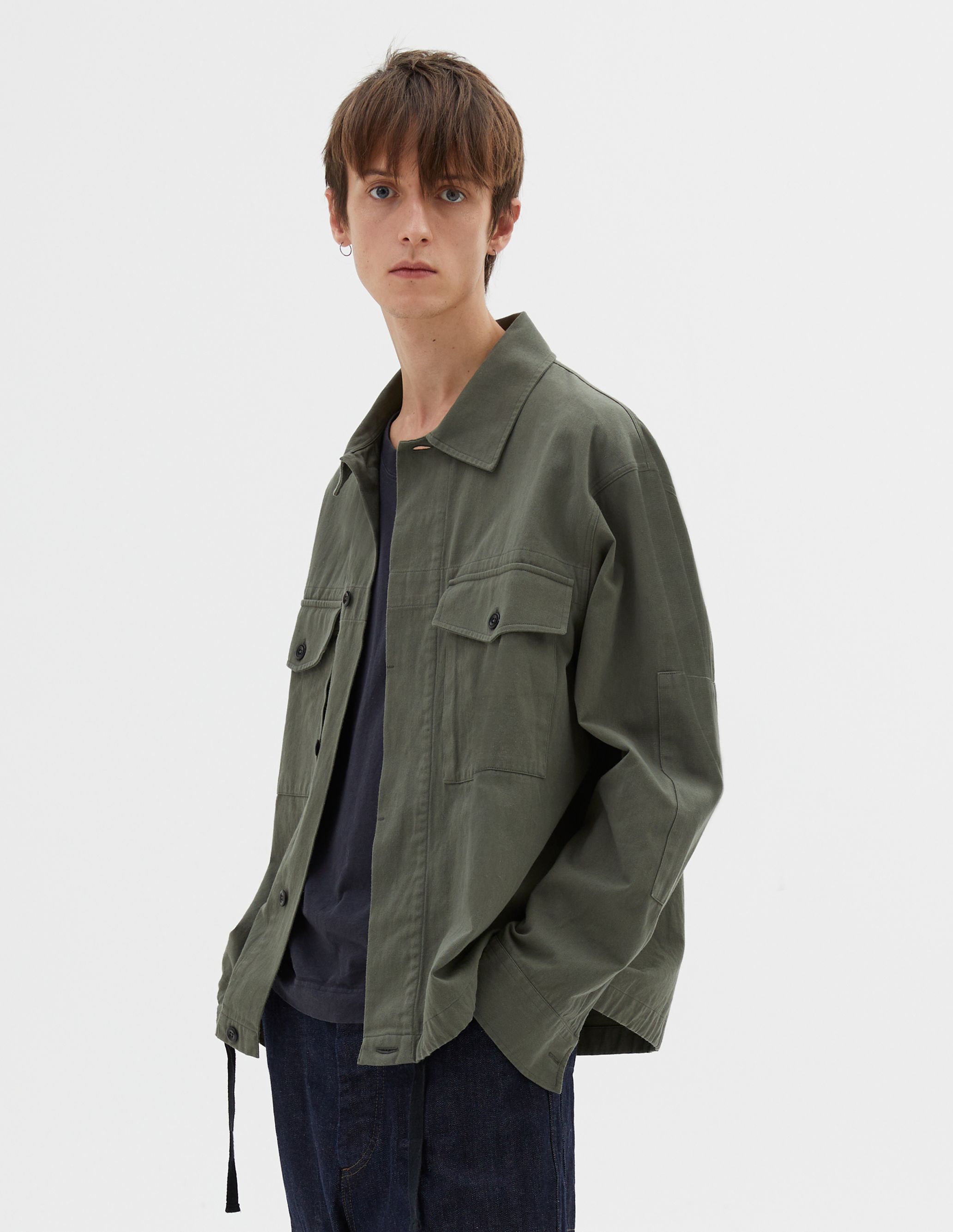 MARGARET HOWELL - Uniform green cotton hemp jacket | MHL. by