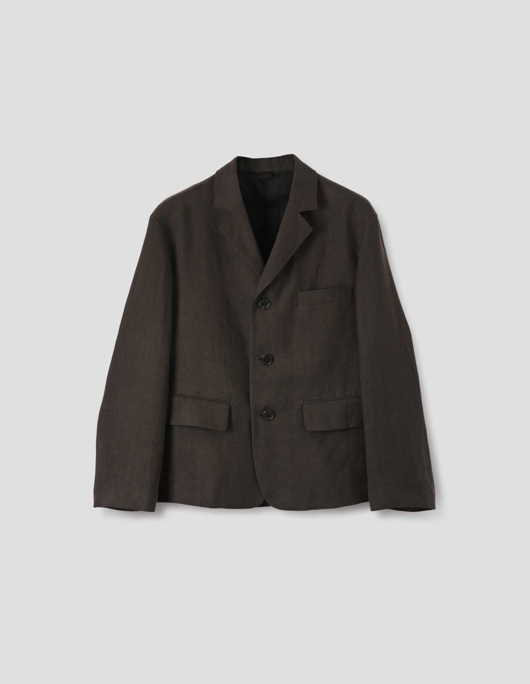 MARGARET HOWELL - Dark brown compact linen twill boxy blazer | Margaret ...