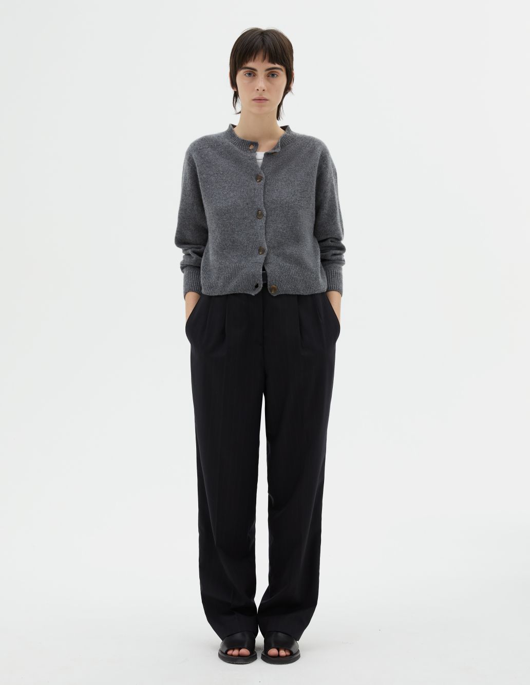 MARGARET HOWELL - Charcoal merino cashmere cardigan | Margaret Howell