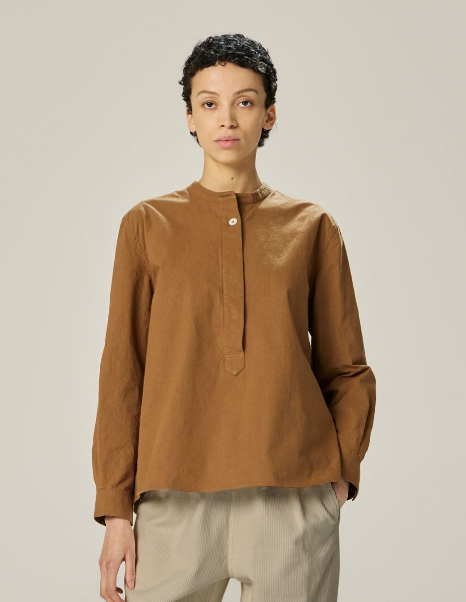Womens Clothing Tops Shirts Margaret Howell Linen Button-down Short-sleeved Shirt in Brown 