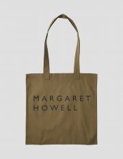 MARGARET HOWELL - Black cotton drill logo bag | Margaret Howell