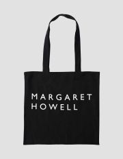 MARGARET HOWELL - Black cotton drill logo bag | Margaret Howell