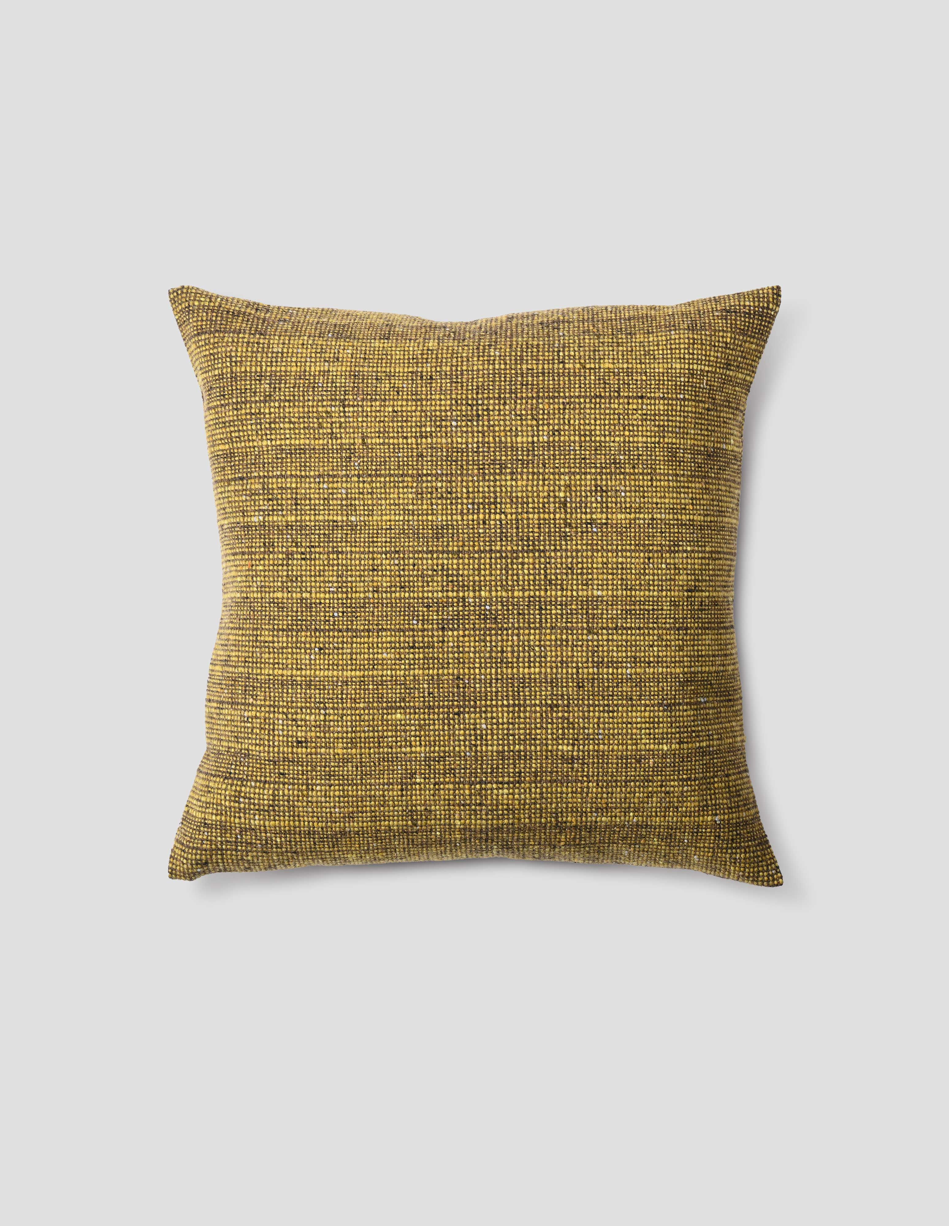 MARGARET HOWELL - Moss yellow Mourne tweed cushion | Margaret Howell