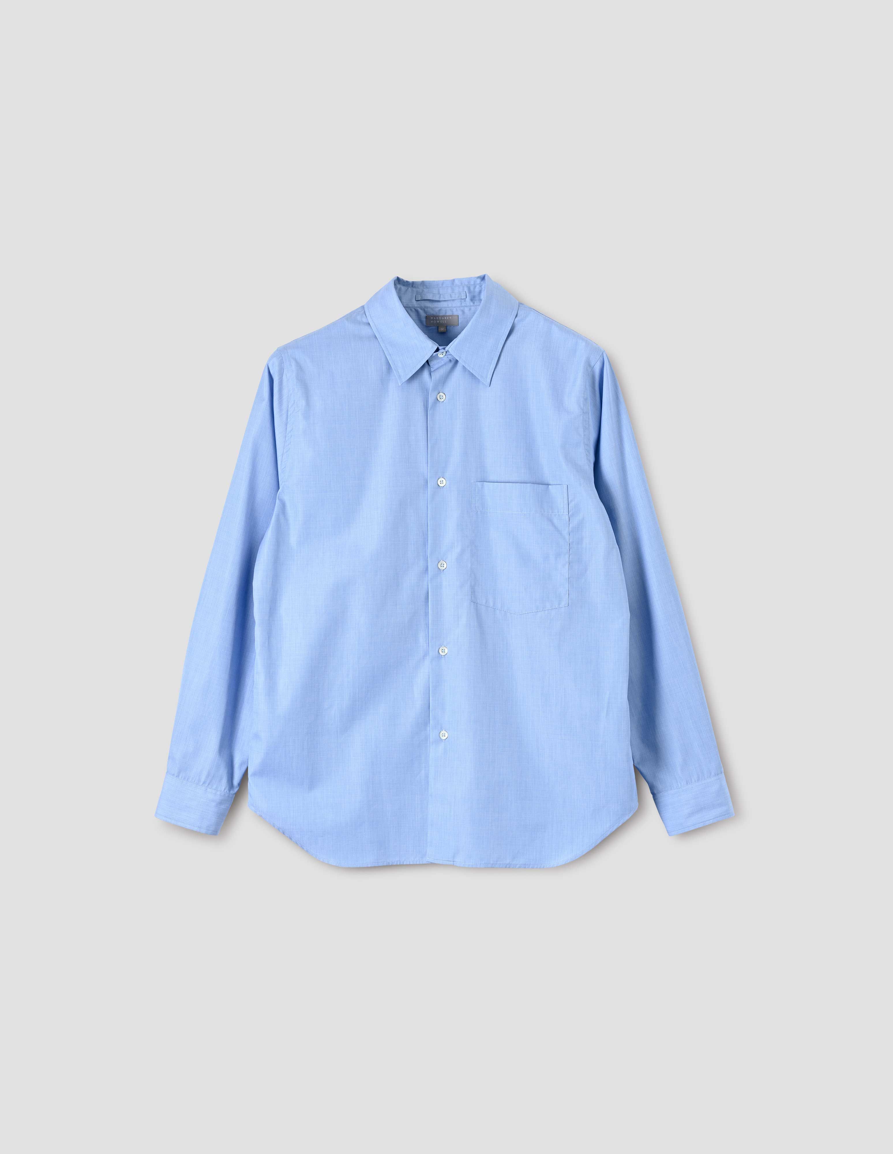 MARGARET HOWELL - Pale blue end on end cotton shirt | Margaret Howell