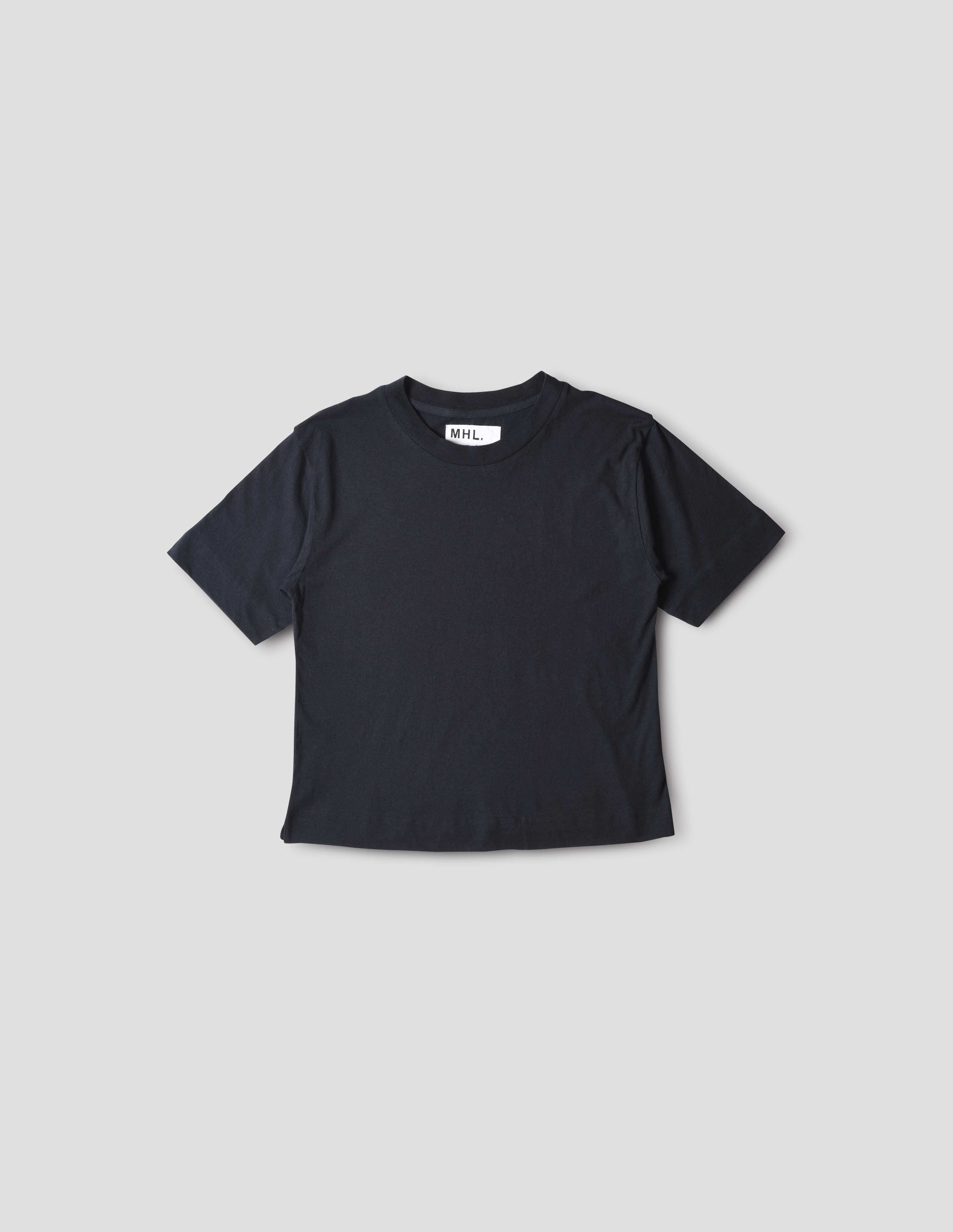MARGARET HOWELL - Navy cotton linen simple t shirt | MHL. by Margaret ...