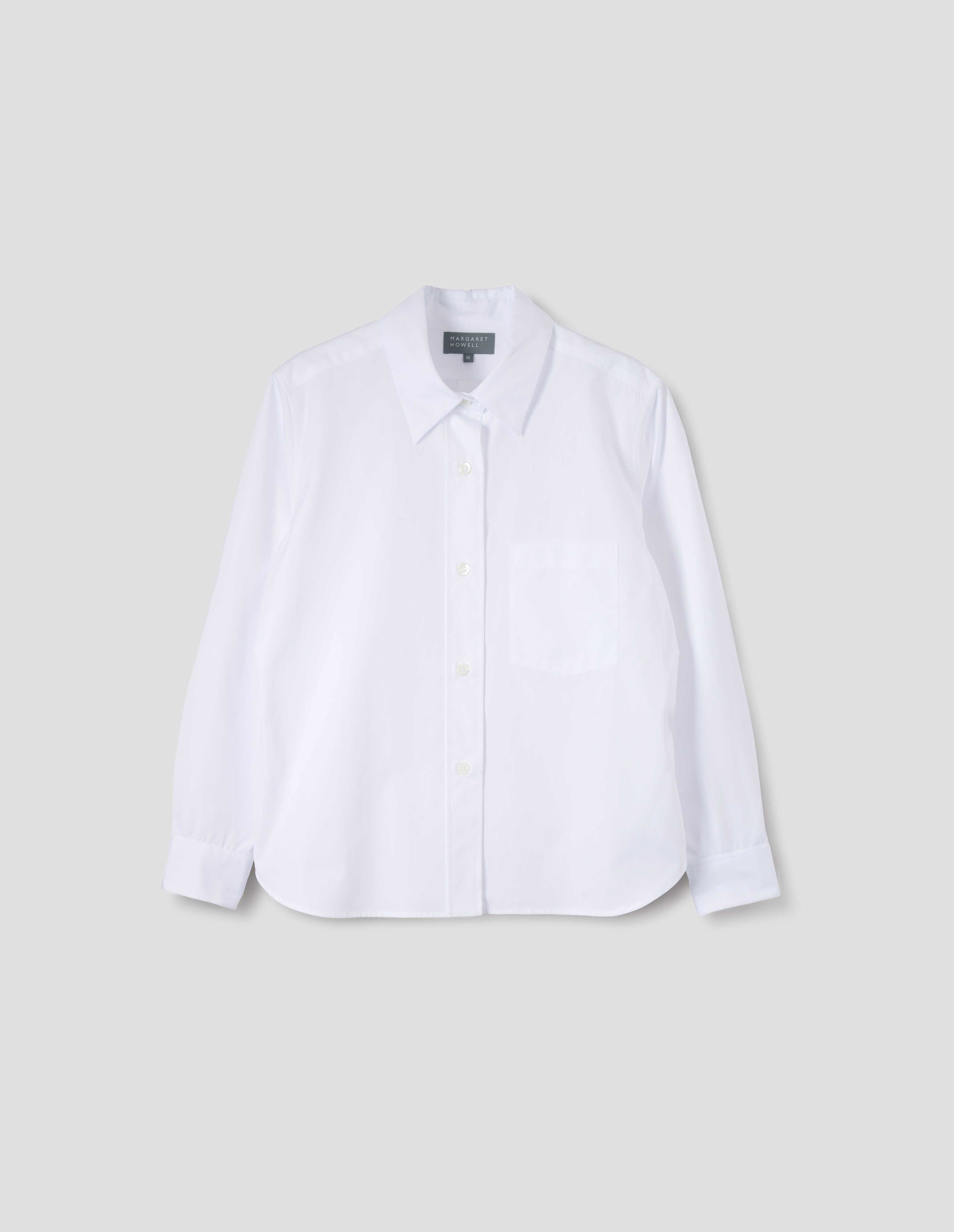 MARGARET HOWELL - White plain poplin simple shirt | Margaret Howell