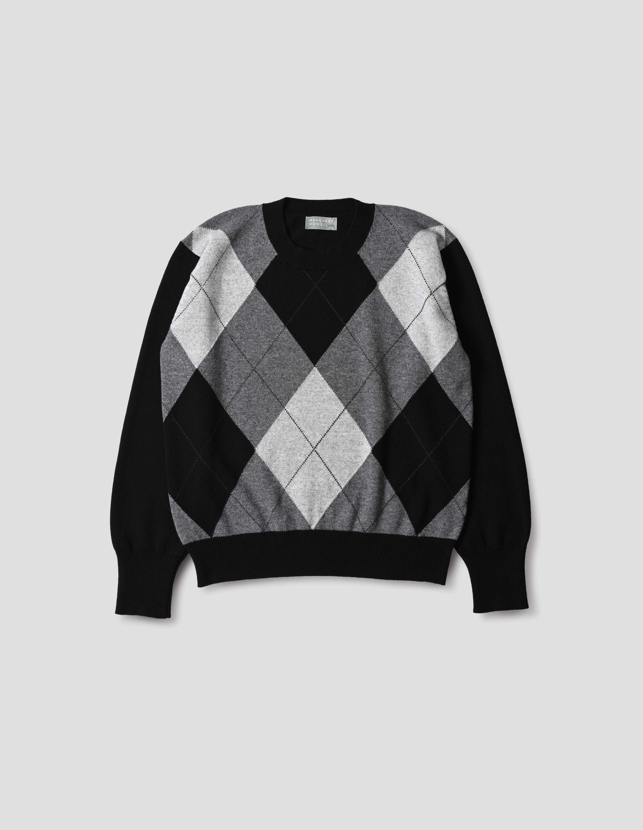 MARGARET HOWELL - Grey flannel cashmere classic crew neck