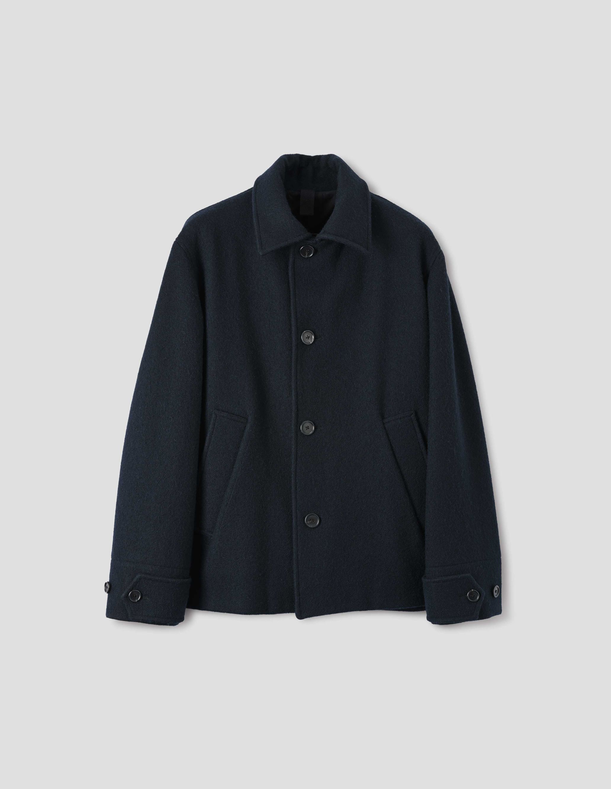 MARGARET HOWELL - Ink duffle coating offset placket coat