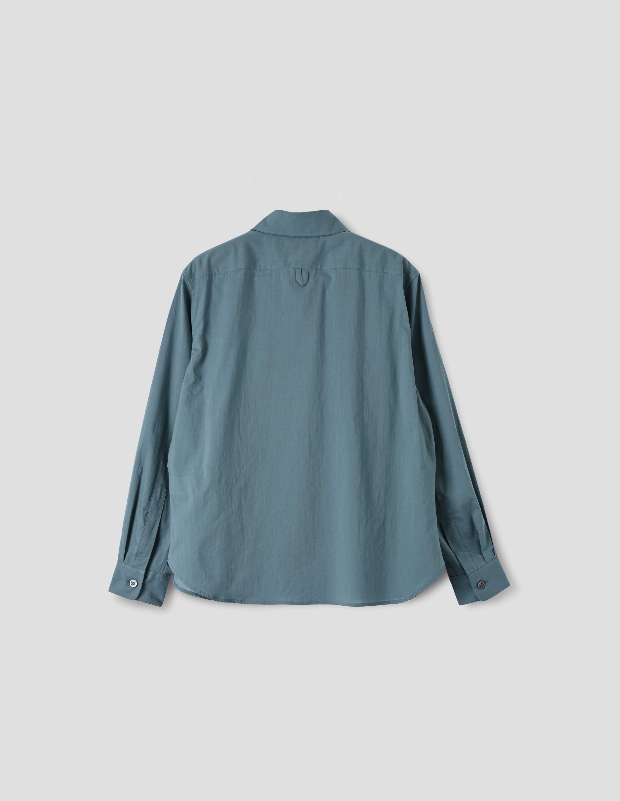 MARGARET HOWELL - Dusty blue washed cotton simple shirt | Margaret Howell