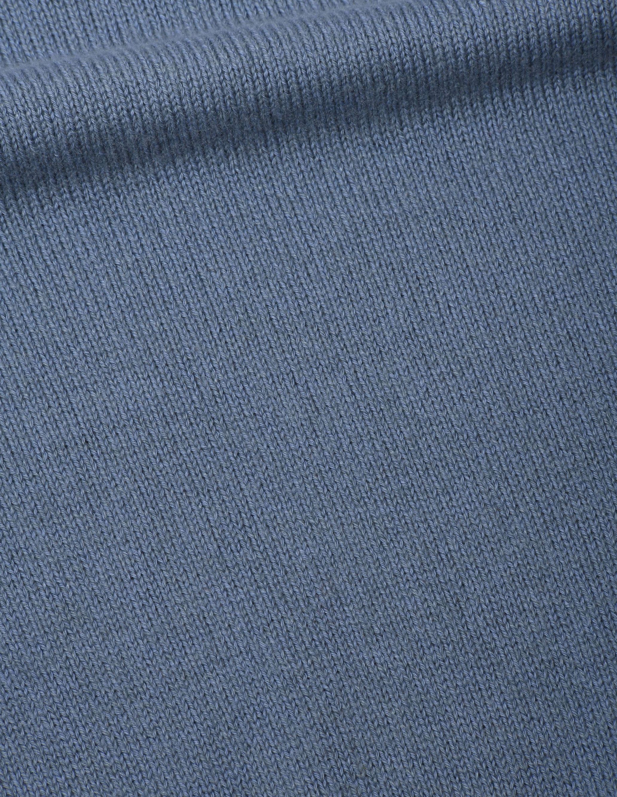 Harlow Cotton Cashmere Crew - Dusty Blue